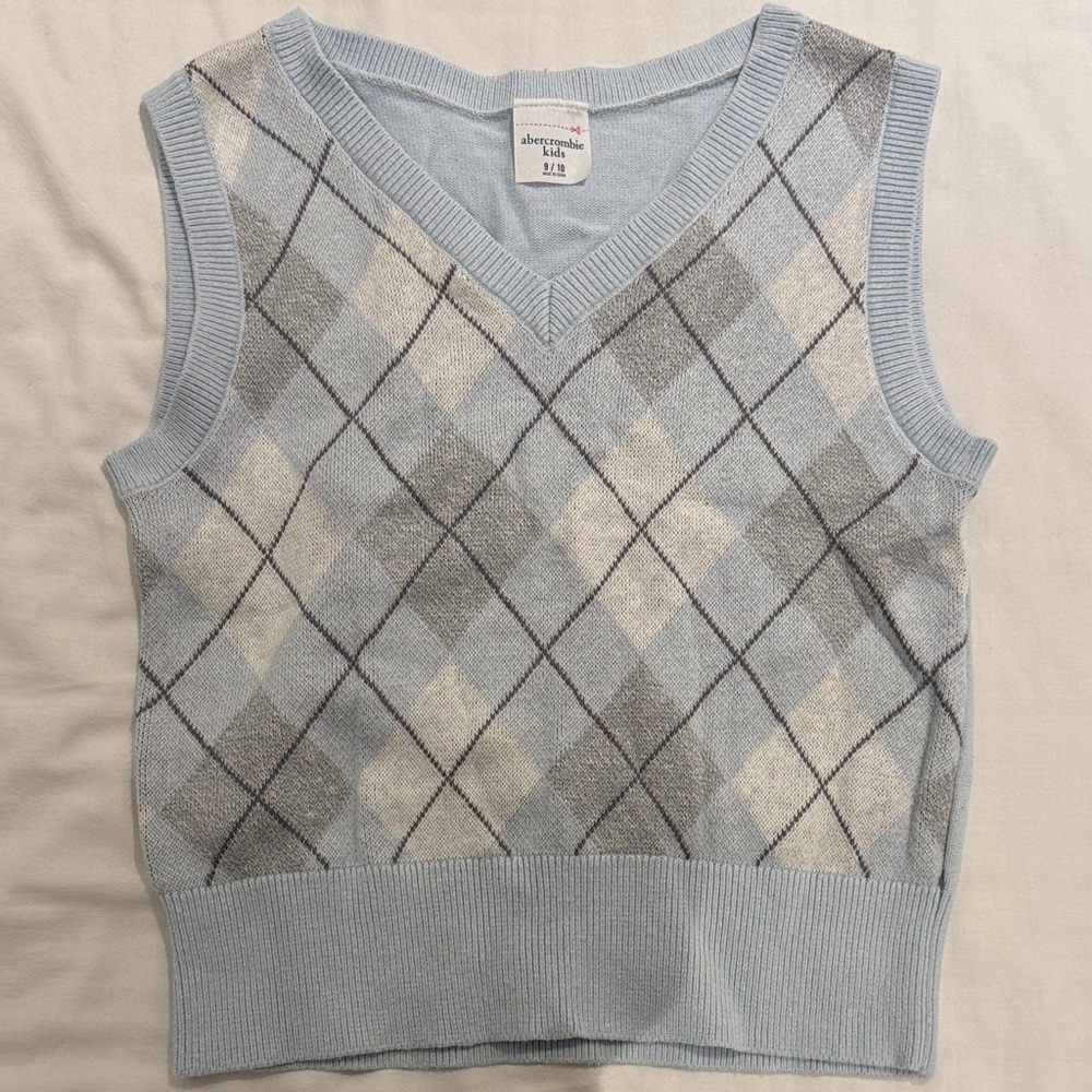 Abercrombie Kids Blue Argyle Sweater Vest